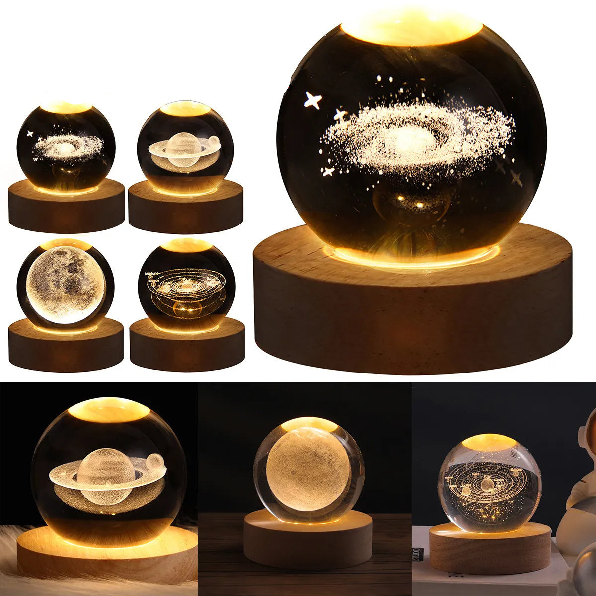 3D Crystal Ball Night Light